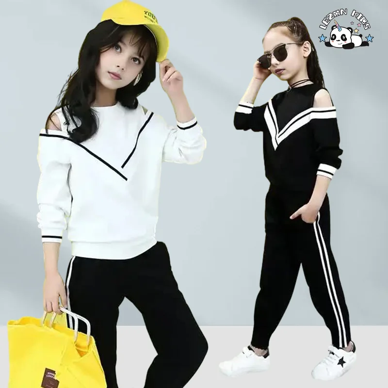 LEZONKIDS - Spring Autumn Hoodie Sports Suits Little Girls Clothing Sets Girls' Clothing SetsLong Sleeve Children Set